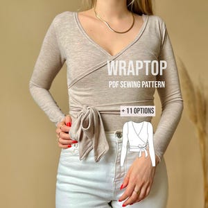 PDF Schnittmuster Wickeltop Walter / Schnittmuster Wickelshirt E-Book