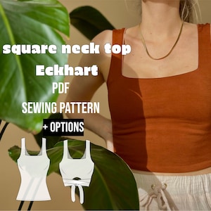 PDF sewing pattern square neck top  Eckhart