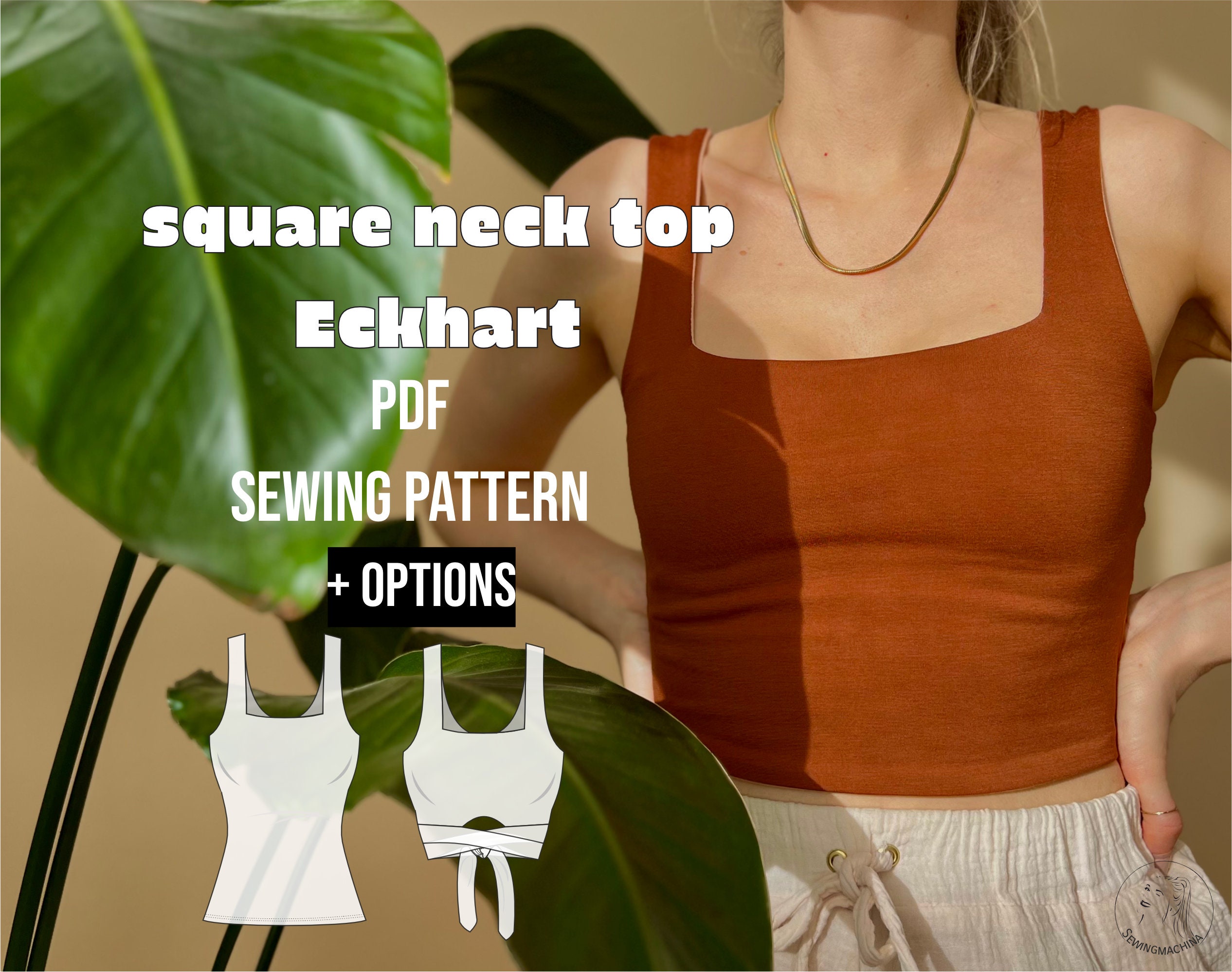 PDF Sewing Pattern Square Neck Top Eckhart - Etsy PDF Sewing Pattern Square Neck Top Eckhart - Etsy