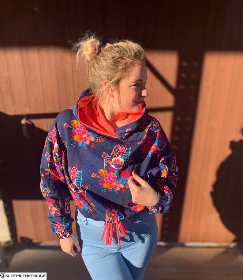 PDF sewing pattern oversized cropped Hoodie Hubert Schnittmuster E-Book