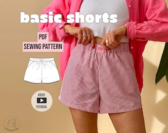 PDF Schnittmuster basic Shorts Udo / Schnittmuster Shorts E-Book mit Videotutorial