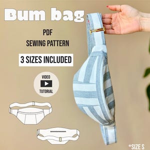 Bauchtasche Benno 3 Größen S-M-L / PDF Schnittmuster / Video-Anleitung