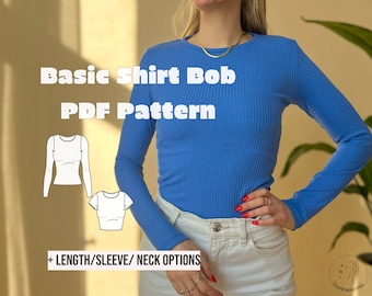 PDF sewing pattern Basic Shirt Bob / Schnittmuster E-Book