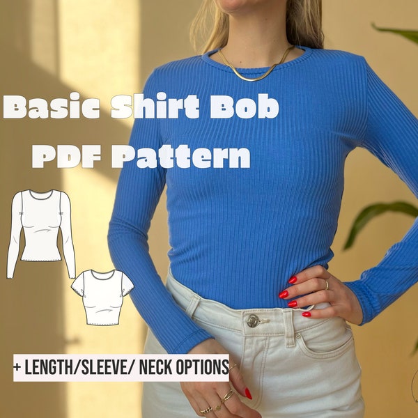 PDF sewing pattern Basic Shirt Bob / Schnittmuster E-Book