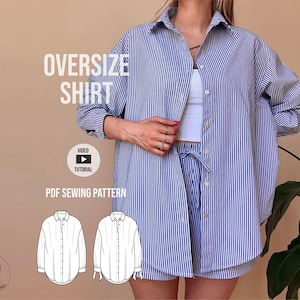 oversized Shirt Karl PDF Schnittmuster, oversize Bluse mit Video Tutorial