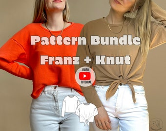 Schnittmuster BUNDLE Knut + Franz / Oversize Shirts / VIDEO-Tutorial