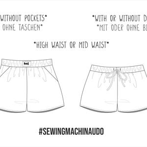 Basic Shorts Sewing Pattern With Video Tutorial: Elastic Waist, High ...