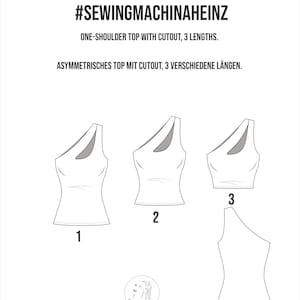 One-Shoulder Cutout Top Sewing Pattern with Video Tutorial (PDF Pattern) image 4