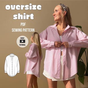 oversized Shirt PDF Schnittmuster, Schnittmuster oversize Bluse mit Video Tutorial