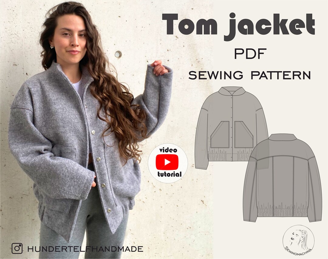 Oversized Jacke Tom PDF Schnittmuster VIDEO Tutorial / - Etsy