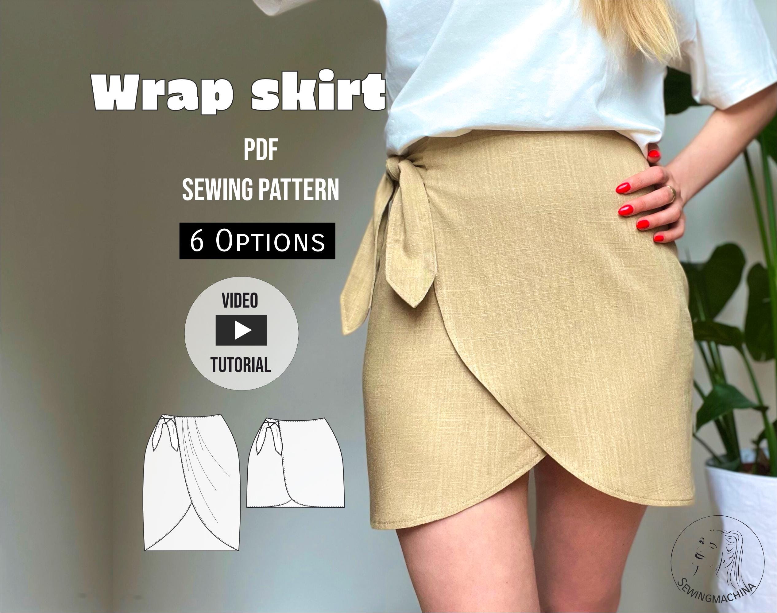 Wrap Skirt Willi PDF Sewing Pattern + VIDEO Tutorial