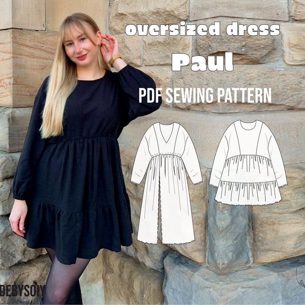 PDF sewing pattern oversize dress Paul