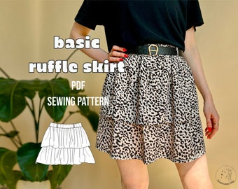 PDF sewing pattern ruffle mini skirt Manfred / Schnittmuster Minirock E-Book