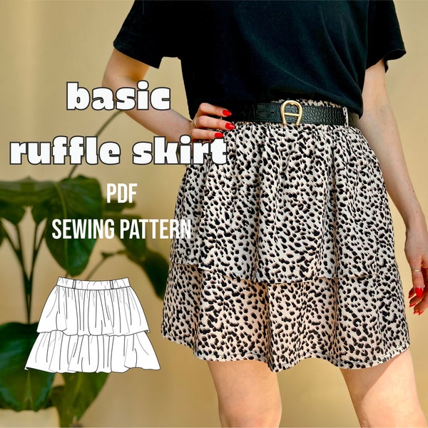 PDF sewing pattern ruffle mini skirt Manfred / Schnittmuster Minirock E-Book