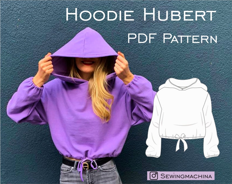 PDF sewing pattern oversized cropped Hoodie Hubert Schnittmuster E-Book