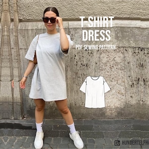 PDF Schnittmuster Oversized T-Shirt Kleid Bodo / Schnittmuster / E-Book / A4, US letter, A0