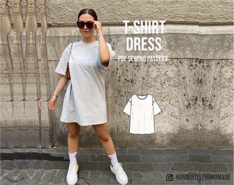 PDF Schnittmuster Oversized T-Shirt Kleid Bodo / Schnittmuster / E-Book / A4, US letter, A0 image 1