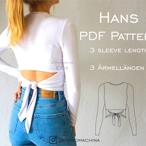 PDF sewing pattern back detail shirt Hans / Schnittmuster Shirt Rückendetail Hans E-Book