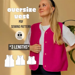 Oversize-Weste PDF Schnittmuster / Videoanleitung / 3 Längen / Werner Weste