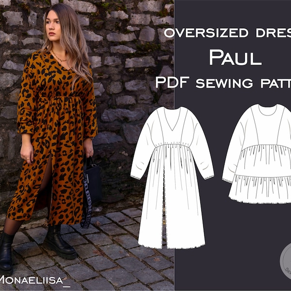 PDF sewing pattern oversize dress Paul
