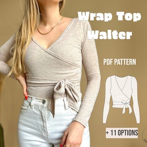 PDF Schnittmuster Wickeltop Walter / Schnittmuster Wickelshirt E-Book