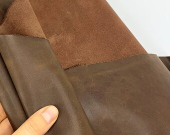 Dark Brown leather Antique Vintage | crazy horse | 1.2/1.4mm 3-4 oz | waxy oily finishing distressed color vegetable tanned