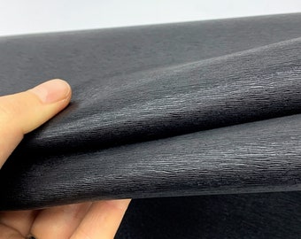 Zwart leren saffiano fijne kleine lettertjes |100% natuurlijk| 1,1 mm| 2-3 oz | Reliëf, heet geplateerd oppervlak | platen panelen voorgesneden