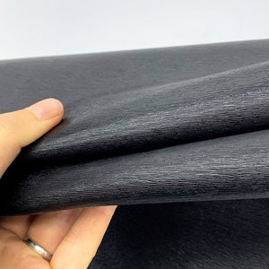 Pelle nera Saffiano Fine piccola stampa /100% naturale/1,1 mm/2-3 OZ/Superficie goffrata, placcata a caldo/fogli pannelli pretagliati
