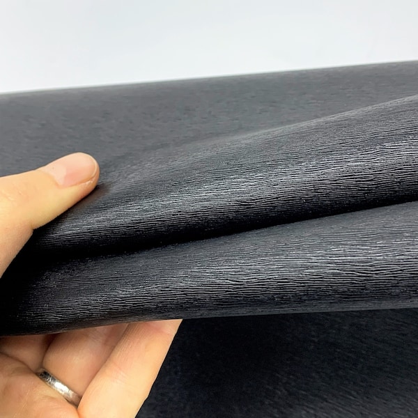 Black Saffiano Fine small print |100% natural Leather | 1.1 mm| 2- 3 OZ | Embossed, hot plated surface | sheets panels precut
