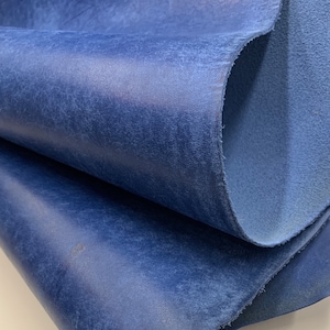 Cuero Azul Real Azul / Pueblo Maya Láminas de curtido vegetal / Grano Superior 1.4 mm 3-4 OZ / para bolsos, zapatos, carteras, billeteras