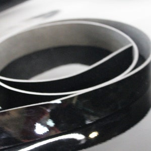 Black patent leather straps 130 cm, 51 inch long 2.2 2.8 mm, 5-6 oz thick image 6