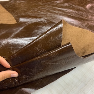 Dark brown leather crunchy |Antique Vintage Rustic style |1-1.2mm 2-3 oz | dark chocolate for bags, upholstery leathercraft