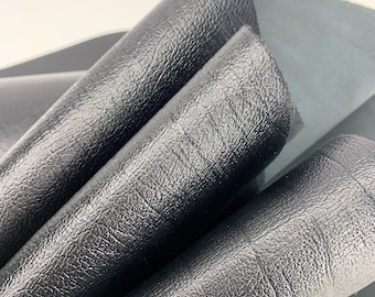 Piel negra con estampado de elefante / 100% piel natural / 1,1 mm / 2-3 oz / Superficie grabada en relieve y chapada en caliente / Láminas precortadas de alta calidad