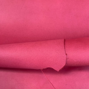 Pink leather red raspberry real | calf | smooth | 0.8-1mm 2-3oz | leathercraft | for diy, bags, vallets, shoes