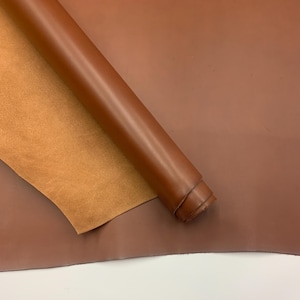 Brown Leather Chestnut Real Veg Tan | 1.6 mm 4OZ | crazy horse | thick | For bags, boots, upholstery, italian image 10