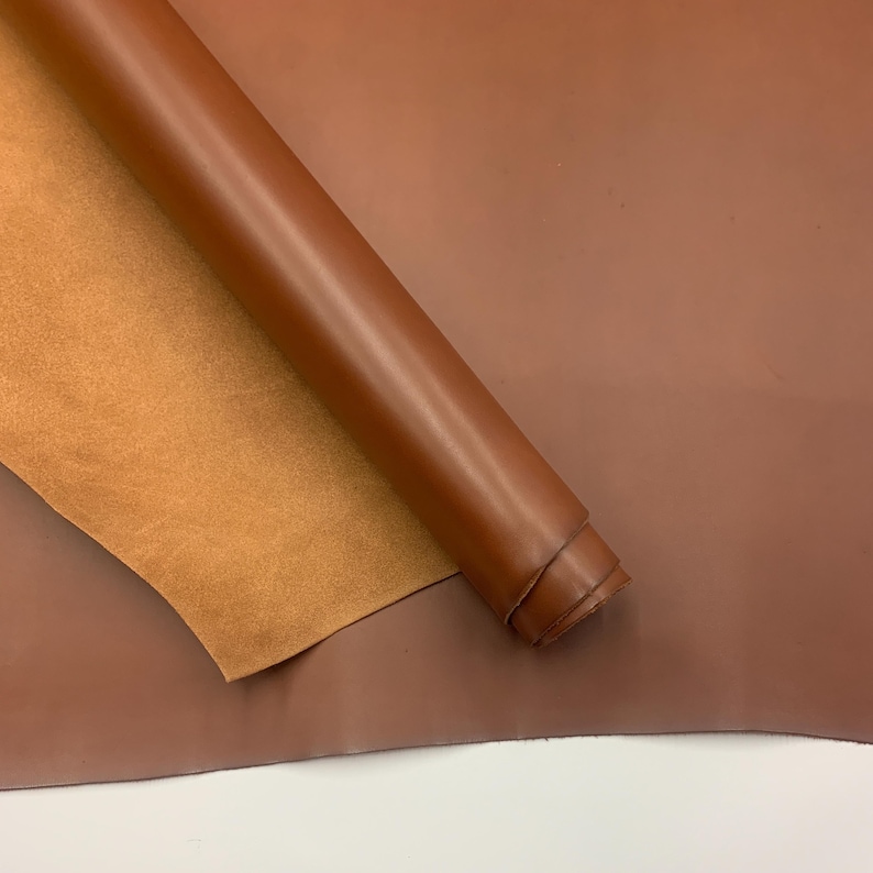 Brown Leather Chestnut Real Veg Tan | 1.6 mm 4OZ | crazy horse | thick | For bags, boots, upholstery, italian image 10