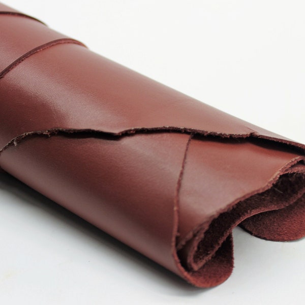 Burgundy  full grain side | 1.2 mm | 3 oz | real natural genuine leather | Full side hide | precut sheets panels