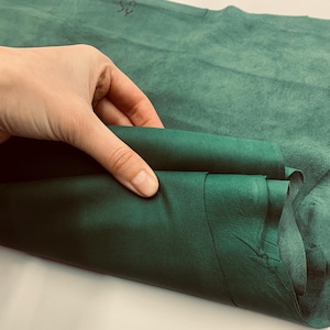 Cuir vert mouton fin | nubuck doux | 0,4 mm 1 oz | peaux de mouton | Pour coudre doublure reliure maroquinerie gants sacs à main