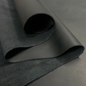 Cuir de veau noir mat 1 mm mi-rigide feuilles de cuir pour sacs, chaussures, portefeuilles, reliure image 6