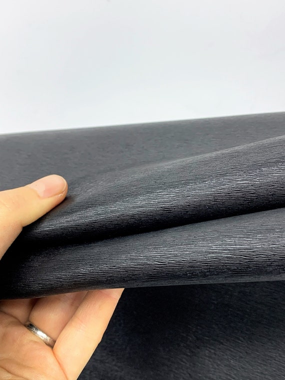 Black leather Saffiano Fine small print |100% natural| 1.1 mm| 2- 3 OZ | Embossed, hot plated surface | sheets panels precut