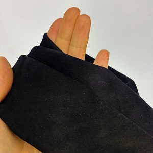 Black suede leather goat | 0.8/1.0 mm |  2-3 oz  thin |  Real natural leather hide