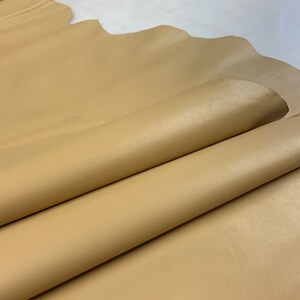 Beiges Schafsnappa | 0,6 mm dünn | 1-2 Unze | weiches Futter Schuhe Geldbörsen Taschen | tan camel peachy sand hellbraun