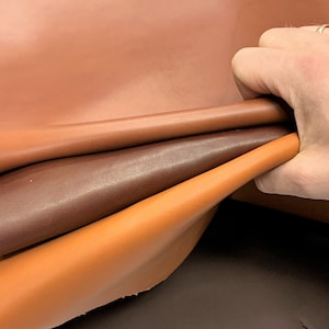 Dikke leren lakens | 5-6 oz | 1,8 - 2,6 mm | Buffallo Bizon Bull Brown Donkerbruin tan cognackleuren