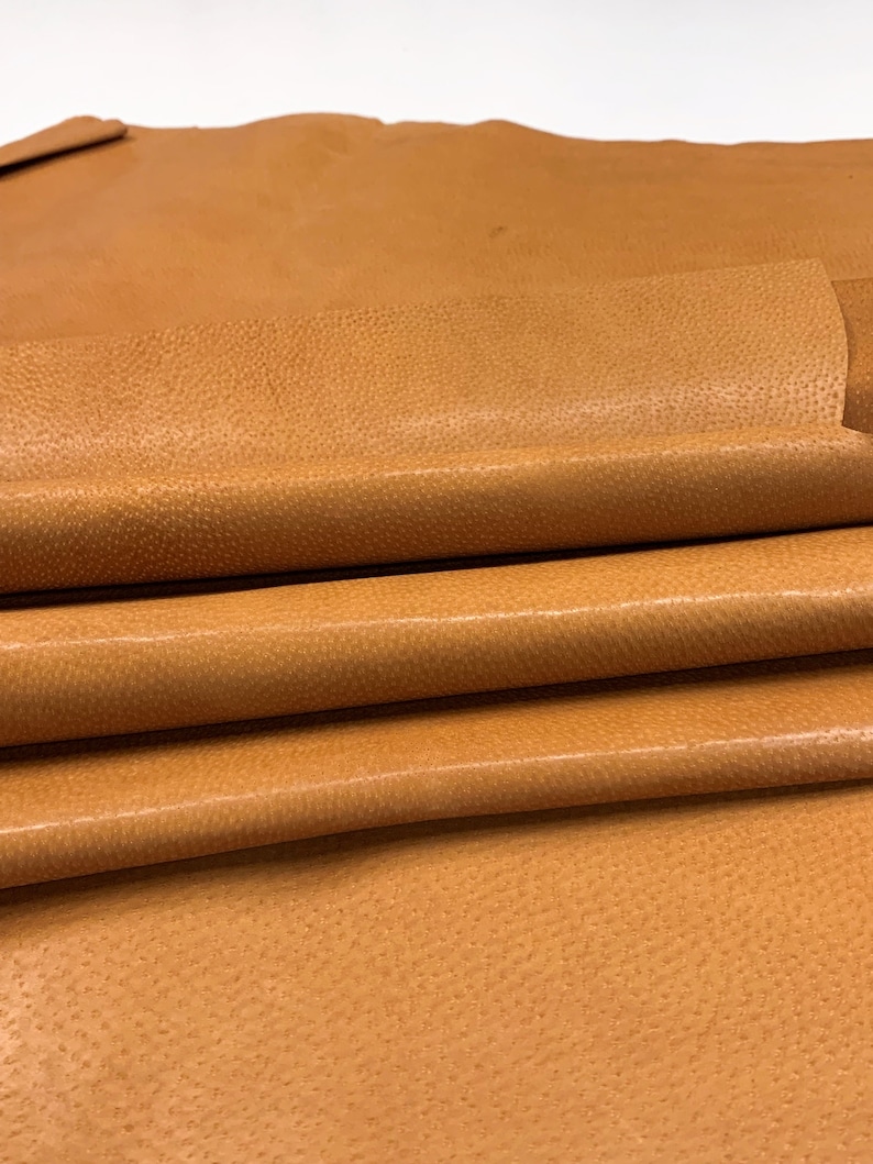 Cognac glazed pig skin | thin 0.6mm | 1-2 oz | Stiff temper image 6