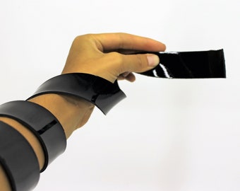 Black patent leather straps | 130 cm, 51 inch long | 2.2 -2.8 mm, 5-6 oz thick