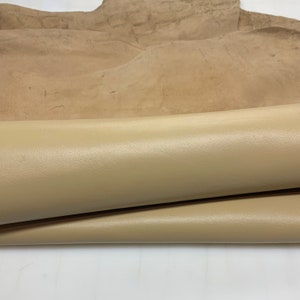 Couro marrom claro Ovelha | fino 0,6 mm | 1-2 oz | forro macio sapatos carteiras bolsas | bege areia