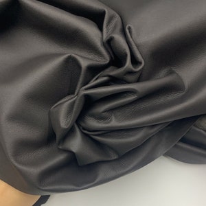 Cuir de mouton fin marron foncé | nubuck doux | 0,5 mm 1 oz | peaux de mouton | Pour coudre doublure reliure maroquinerie gants sacs à main