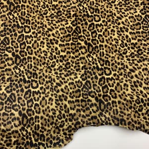 Furry leopard leather | Dark brown caramel | 1.2 mm 3 oz | pony, hairy for purses, clothing