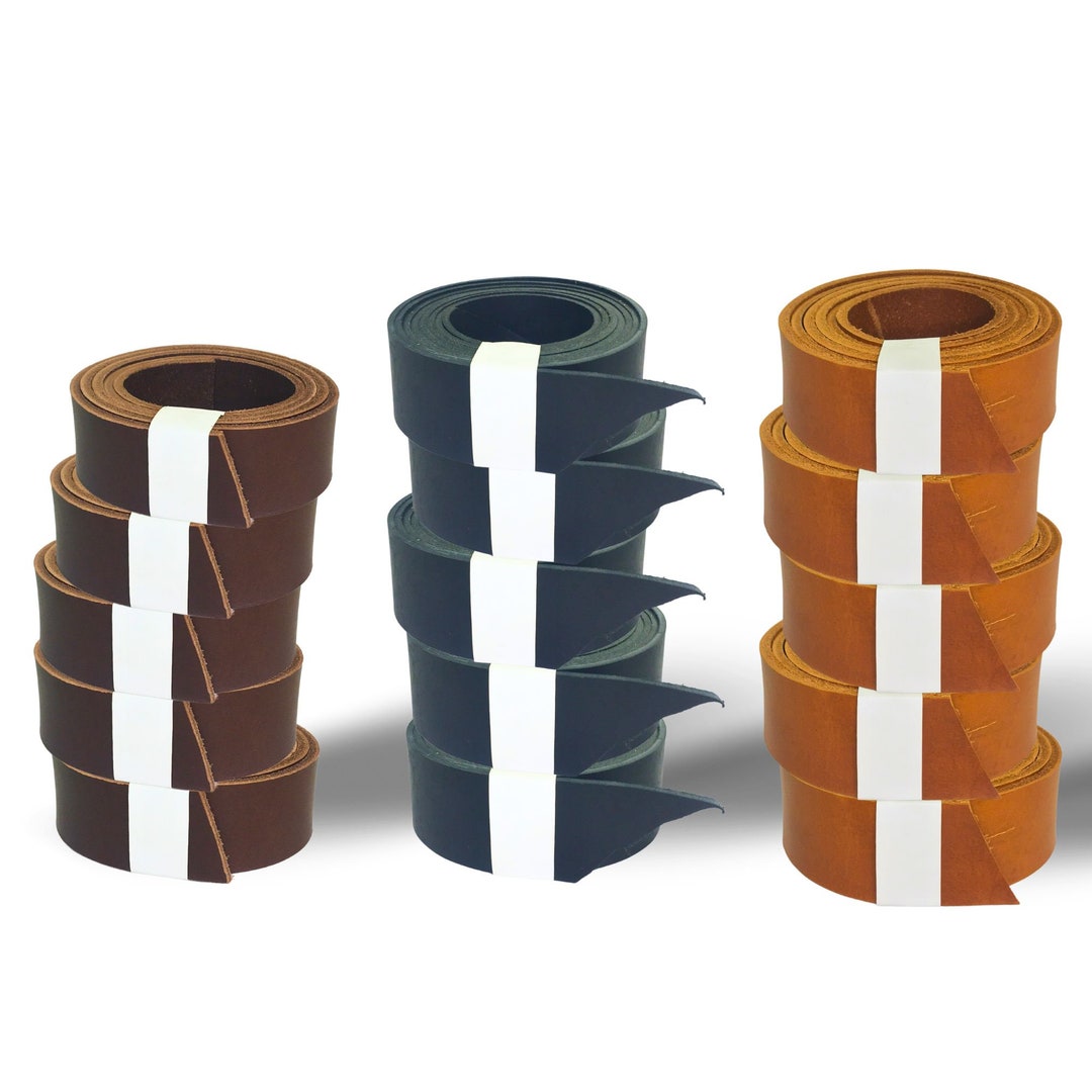 thumbnail image 2 of Natural Vegetable Tanned Leather Straps – 24" Long, 2.0-2.2mm Thick, Various Widths 2 of 5