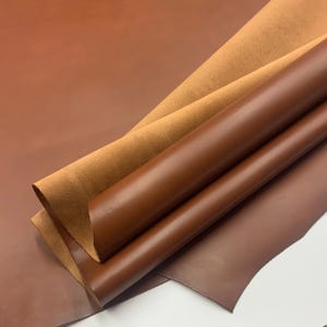 Brown Leather Chestnut Real Veg Tan | 1.6 mm 4OZ | crazy horse | thick | For bags, boots, upholstery, italian image 4